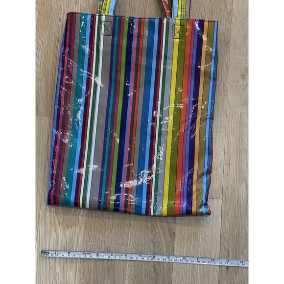 NWOT Paperchase Reusable Lined Multicolored Striped Tote Bag - Picture 4 of 6